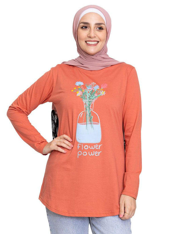 Ginger Printed Long - Sleeve Design 58 - Khotwh